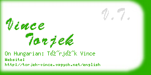 vince torjek business card